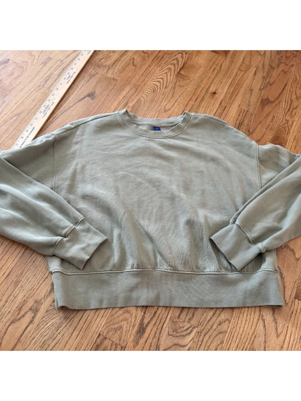 Old Navy Womens Green Cropped Crewneck Sweatshirt Medium